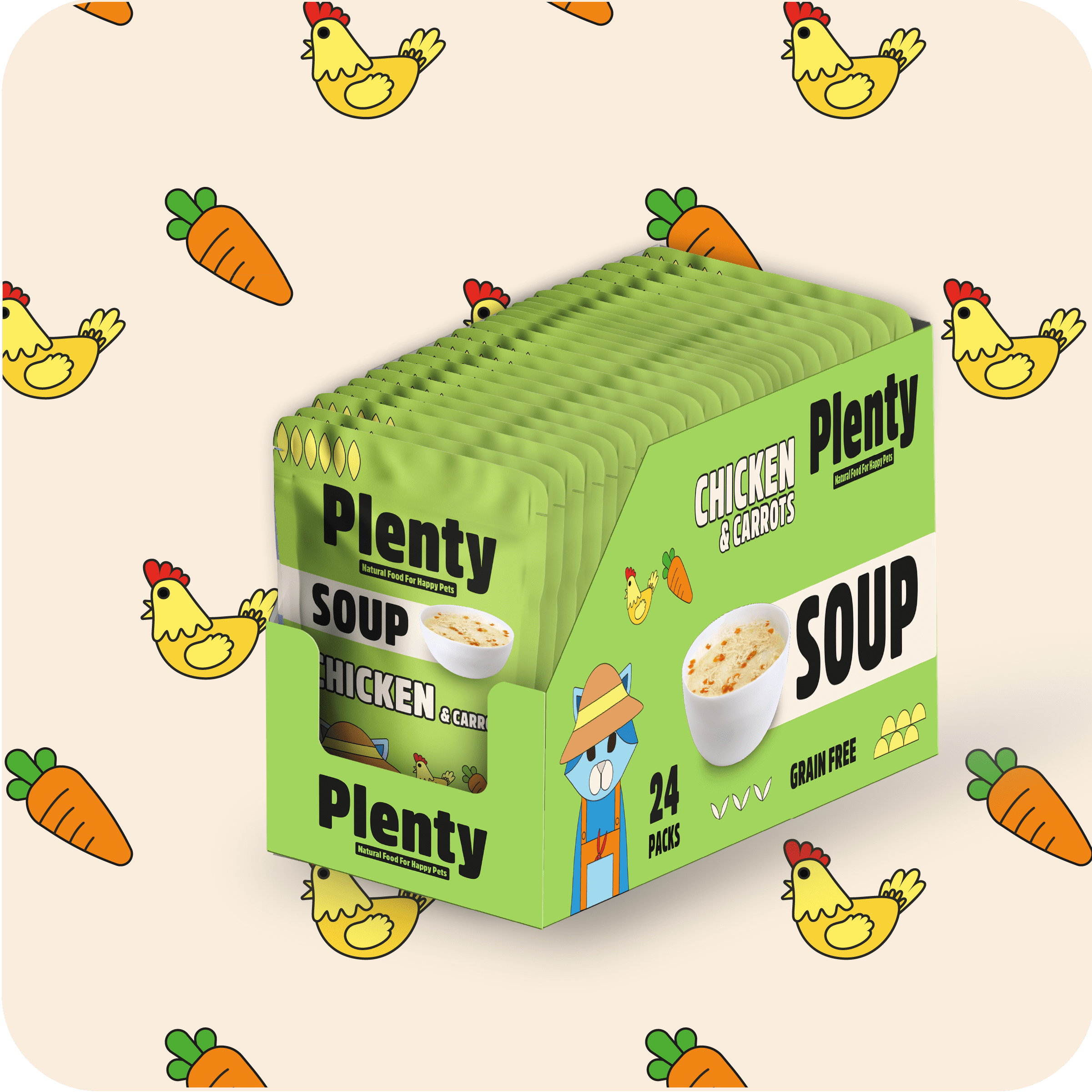 POLLO Y ZANAHORIA SOPA PARA GATOS